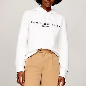 Embroidered White Tommy Hilfiger Hoodie